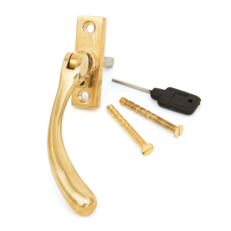 Slim Peardrop Espag Door Accessory, Polished Brass
