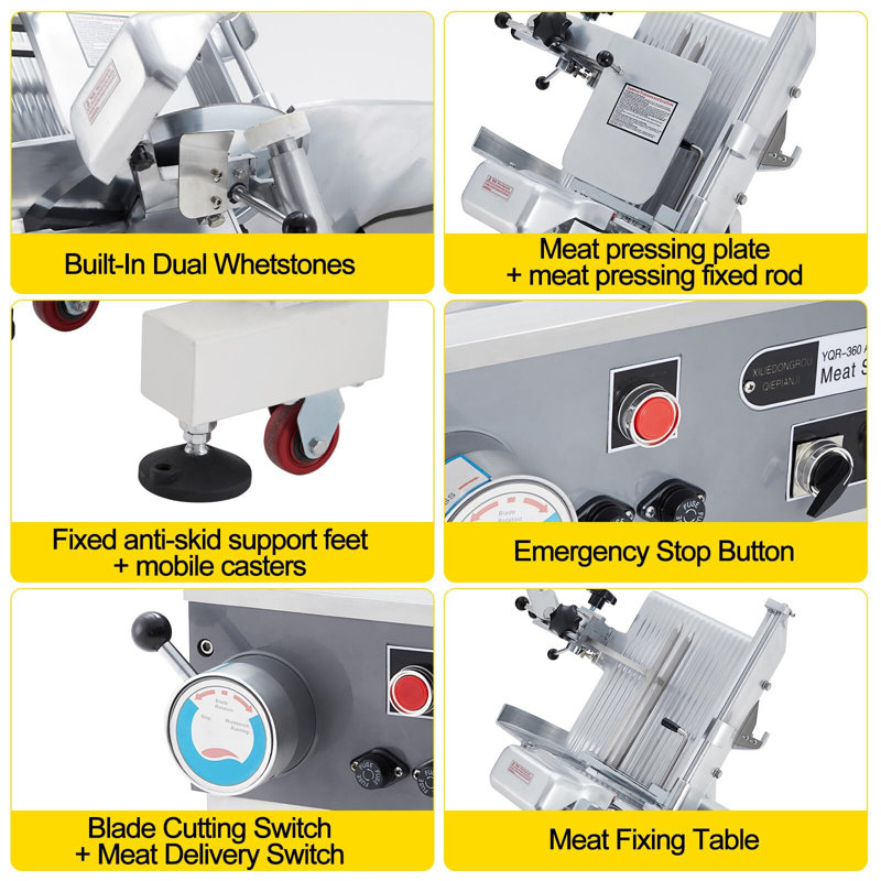 Automatic Meat Slicer, 1500W Floor-Standing Commercial Meat Slicer