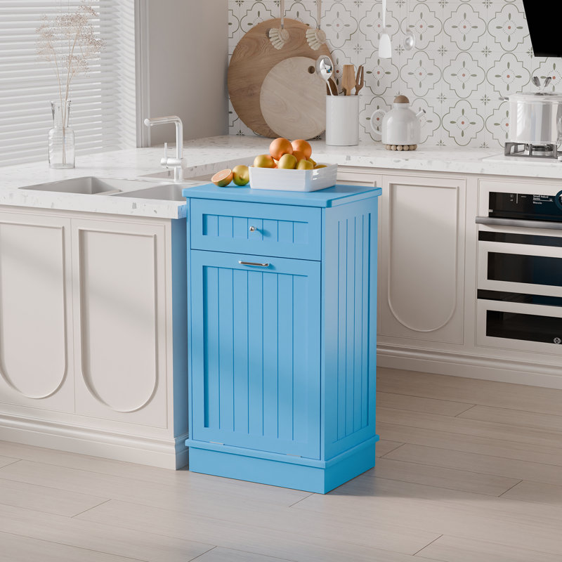 Armoire poubelle inclinable 10 gallons Havant, Bleu clair