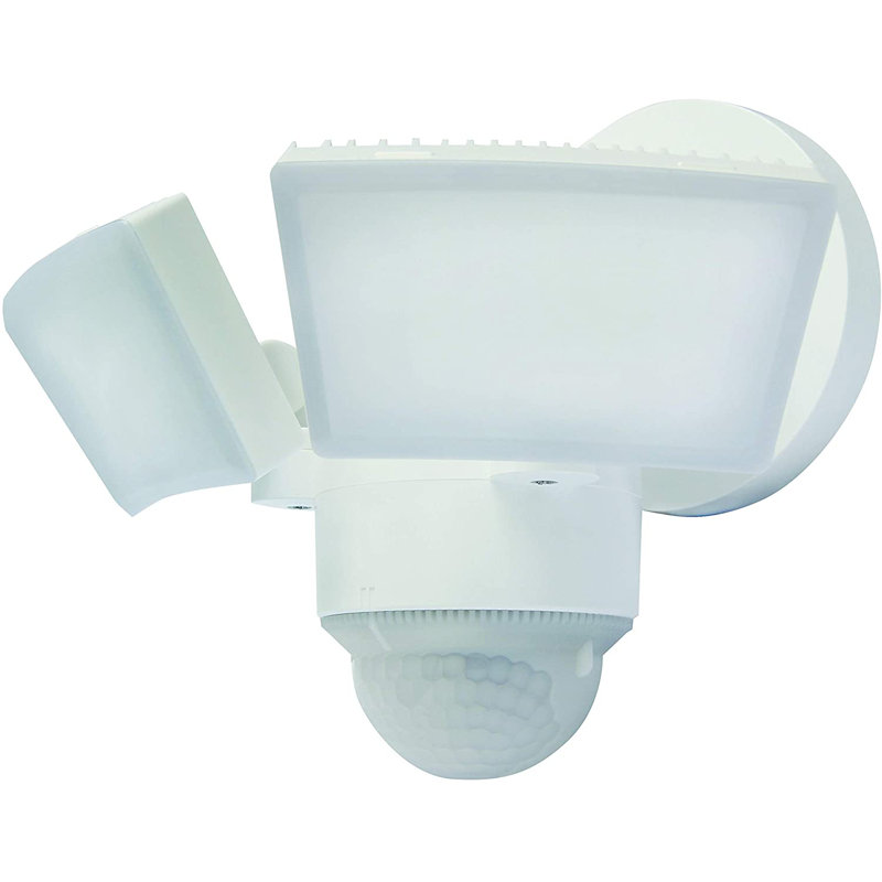 White Dual Head LED Outdoor Security Flood Light