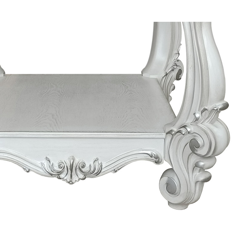 Table de bout Bone White avec tablette inférieure