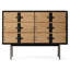 Mid-Century Modern Black Solid Wood Accent Cabinet-191152683