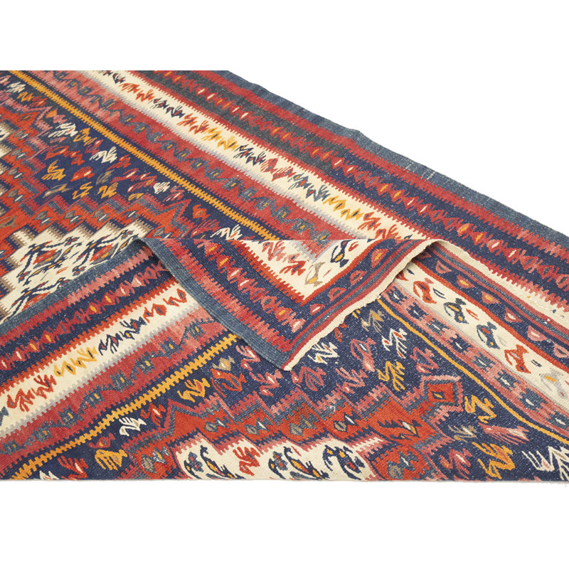 Tapis de couloir multicolore tribal 4X9 Kilim & Sumak