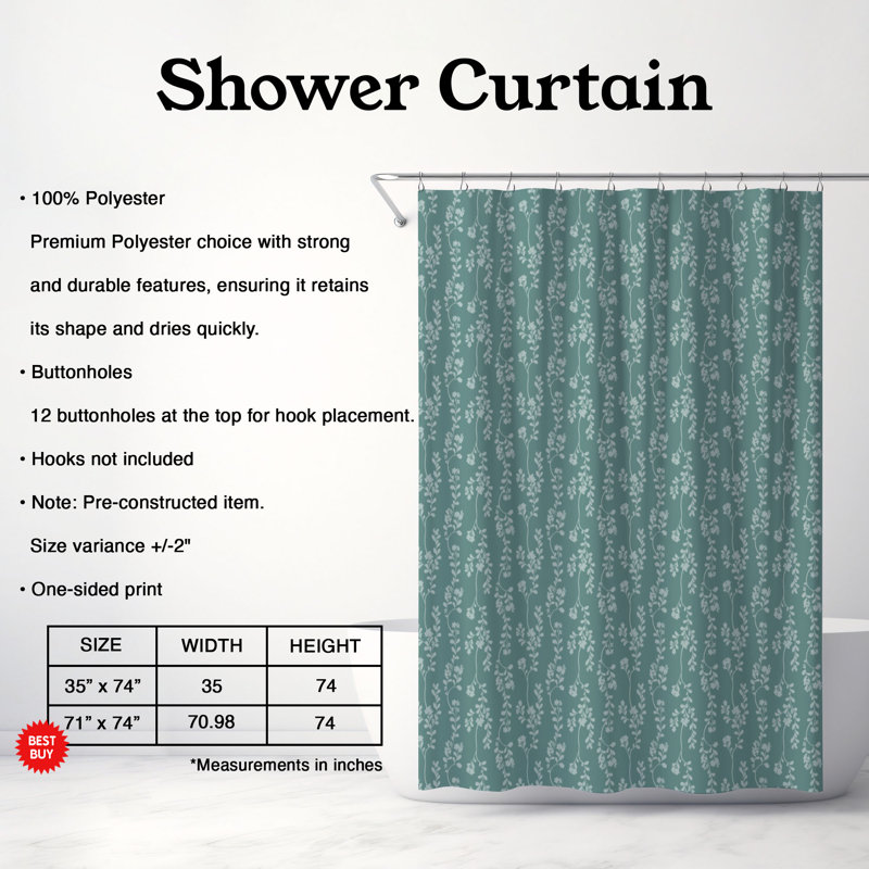 Rideau de douche Graceful - mauve de qualité supérieure 0120, H 74 po x l 71 po