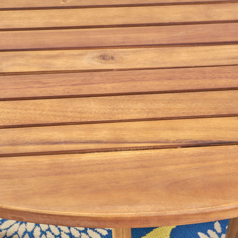 Kashmira 4 - Person Wood Patio Dining Set with Round Table, Crème