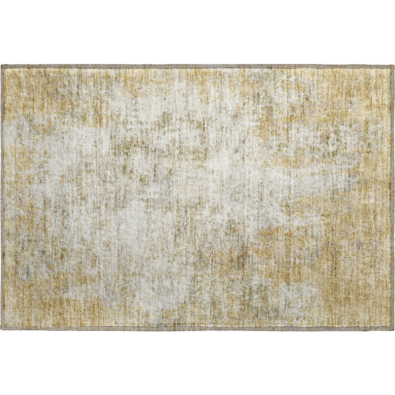 Premium Machine Washable Prisco Wheat Rug, Rectangle 1'8" x 2'6"