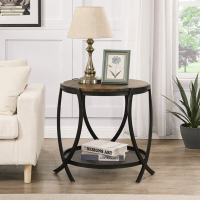 Aumiller Cross Legs End Table with Storage