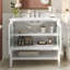 36" Bathroom Vanity With Ceramic Sink, Bathroom Vanity With Adjustable Shelf And Open Shelf, With Solid Wood Legs, Waterproof Painted Finish, Silver Metal Knobs And Soft Close Hinges Design-1898674213