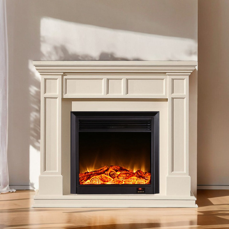 Simple American style solid wood fireplace cabinet