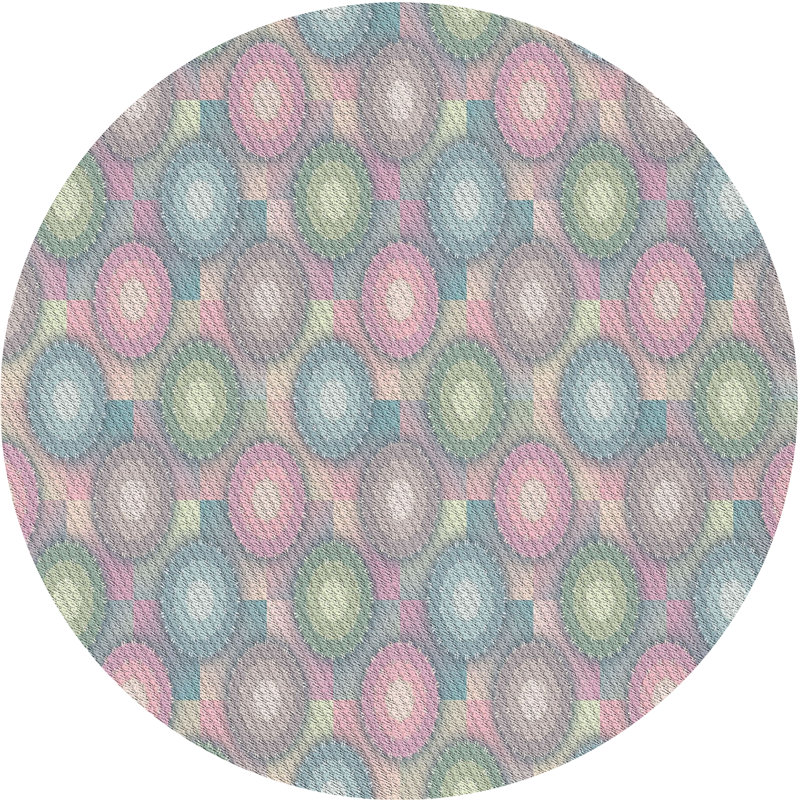 Rose à pois Tapis décoratif, Rond 8 pi