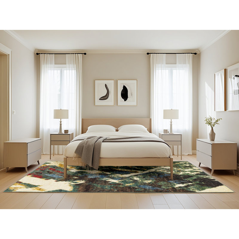 Abstract Indoor Rug, Rectangle 5' x 8'