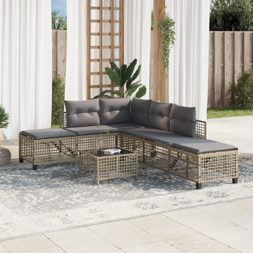 Vidaxl 3-Tlg. Garten-Ecksofa-Set Mit Kissen Schwarz Poly Rattan