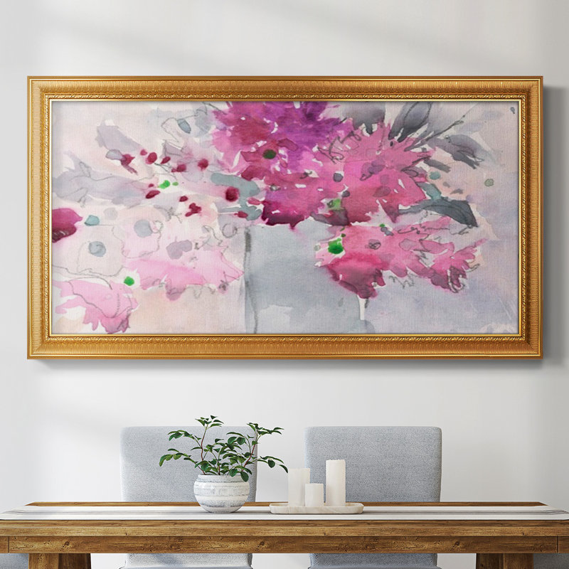 Cadre floral I, toile encadrée de qualité supérieure - prête à être accrochée, H 29 po x l 53 po x P 2,5 po