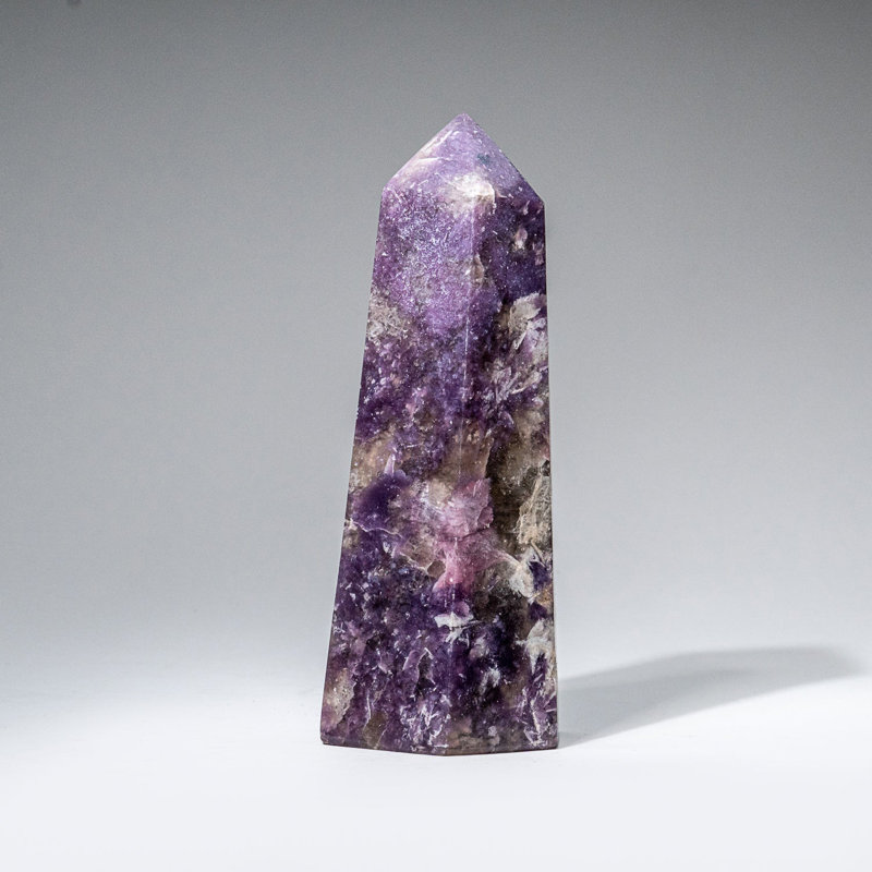 Véritable pointe de lépidolite polie de Madagascar (2 lb)