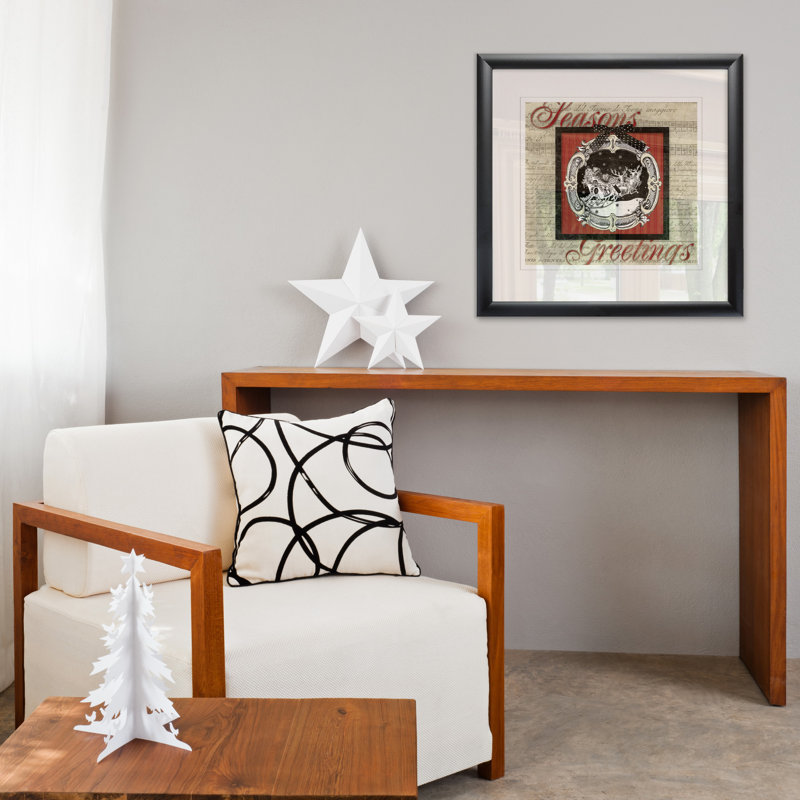 «Time for Santa», peinture, H 26,5 po x l 26,5 po x P 1,5 po, Blanc / aubergine / banane / brun clair / rouge br