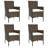 Red Barrel Studio® 5 Piece Patio Dining Set With Cushions Brown Poly Rattan