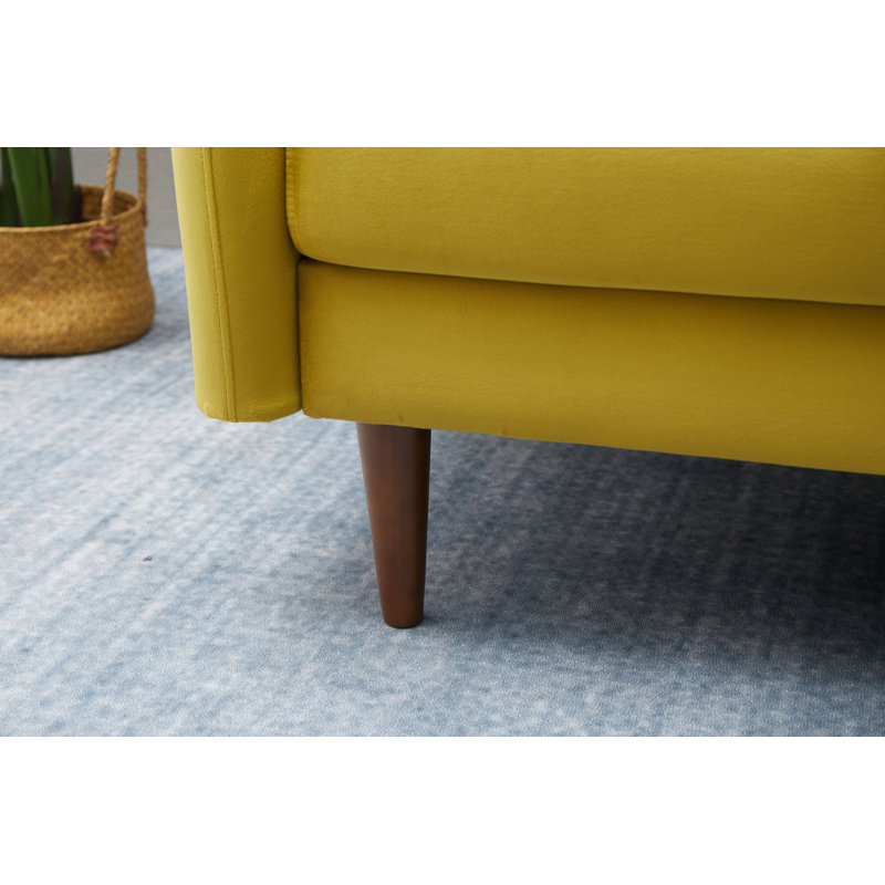 Estancia 72'' Velvet Sofa, Goldenrod Velvet