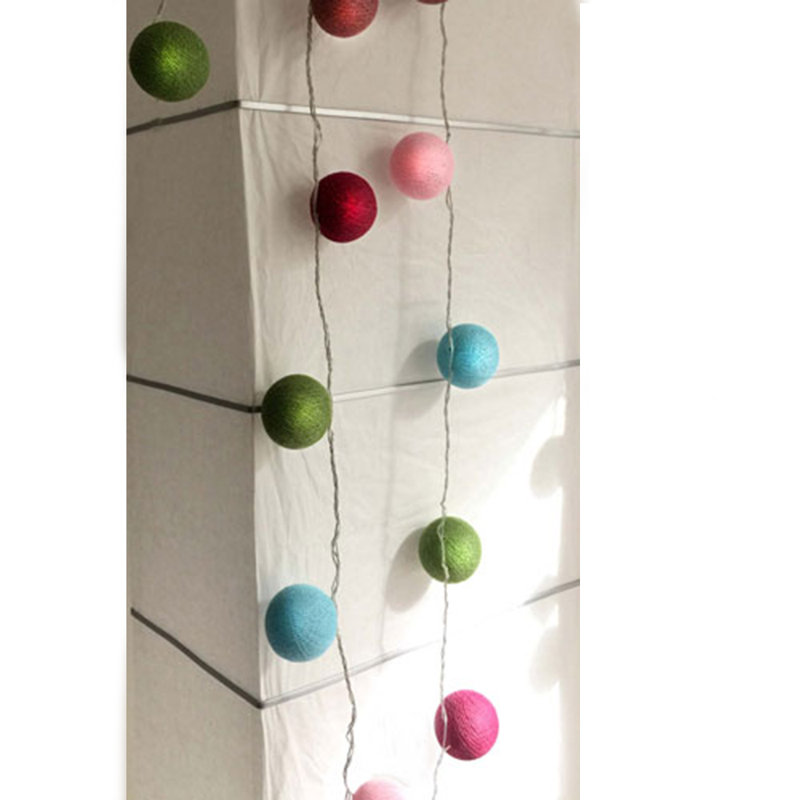 Misti LED Cotton Ball String Light, 10 Lamps - 5 Metre Long