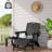 Folding Adirondack Chair with Retractable Footrest, Patio Chair with 2 Cup Holders-1305091074