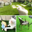 Tapis artificiel pour animaux de compagnie 3,28 pi * 32,8 pi, grand gazon extérieur avec trous de drainage, gazon de structure 3 pi 32 pi, utilisation de tapis pour chien professionnel sur la terrasse, rembourrage en polypropylène