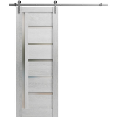 Quadro Solid + Manufactured Wood Paneled without Installation Hardware Kit Barn Door