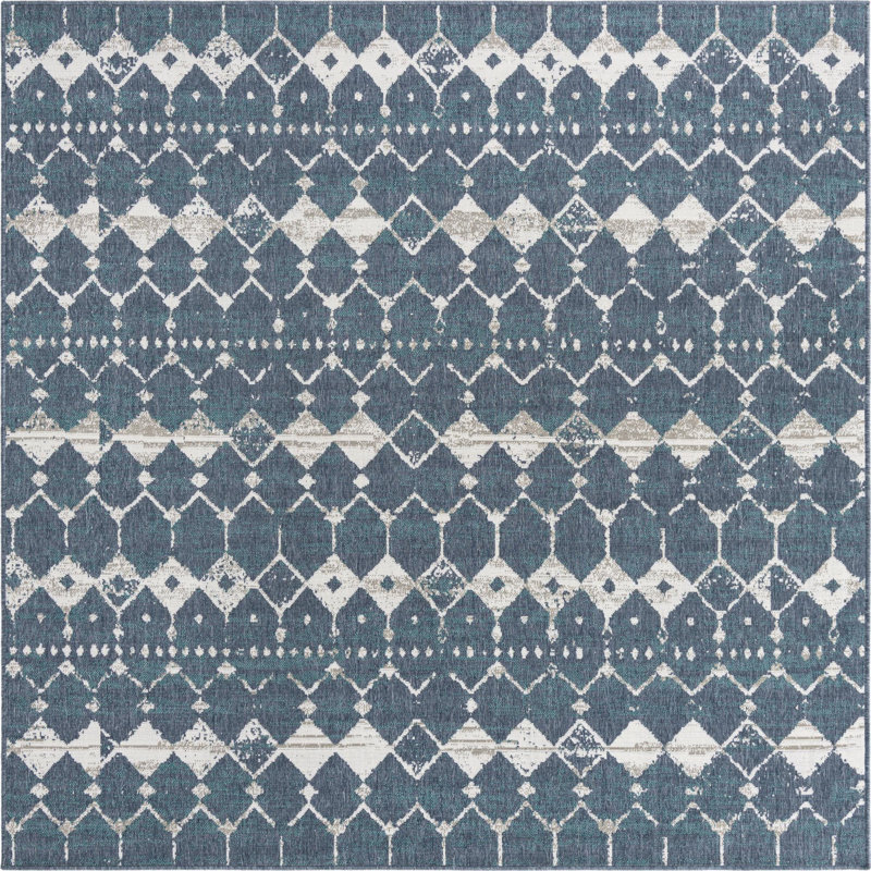Geometric Indoor / Outdoor Rug, Square 7'10"