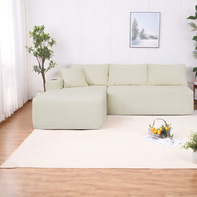 Canapé modulaire Compression Cloud, méridienne 96 po en tissu moelleux pour la maison