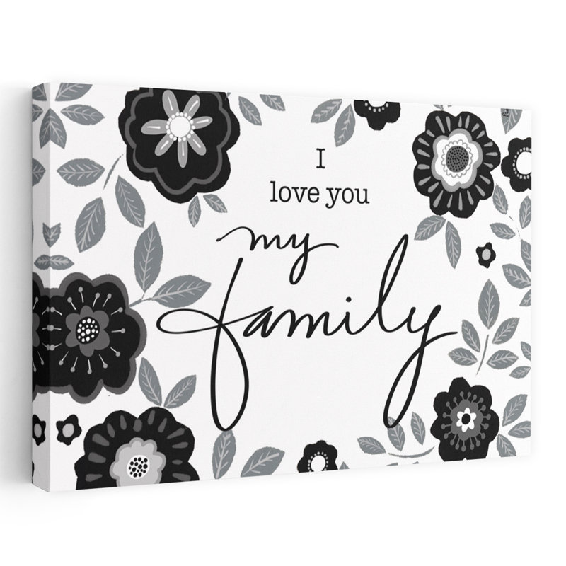 My Family, art floral contemporain, H 24 po x l 36 po