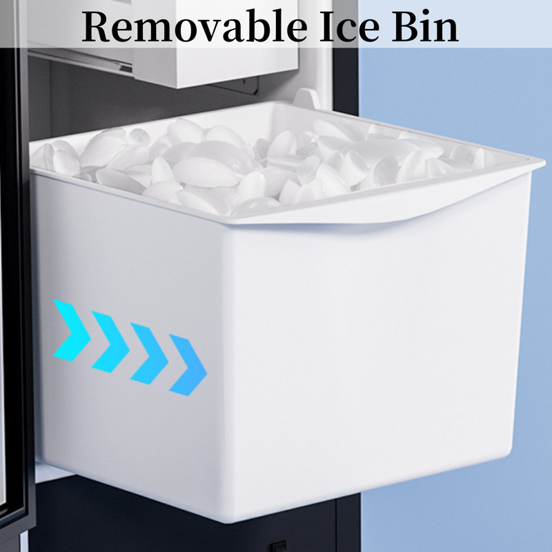 COTLIN 25LBS Daily Crescent Ice Freestanding/Undercounter Ice Maker,No Draining Required
