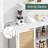 Rattan Cabinet, Sideboard Buffet Storage Cabinet With 2 Doors Kitchen Sideboard Furniture With Natural Rattan, White
