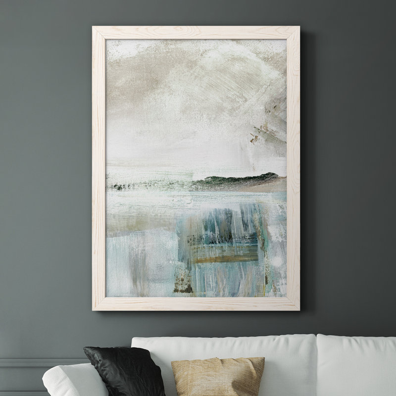 Summer Teal II - peinture sur toile encadrée, H 37,5 po x l 27,5 po x P 1 po, Blanc