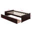 Lit plateforme simple avec rangement, bois d'hévéa massif, lit de jour avec tiroirs de rangement, cadre de lit d'angle, support à lattes en bois-611483588