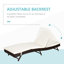 Chaise longue de patio réglable avec confort coussiné et détails en rotin PE
