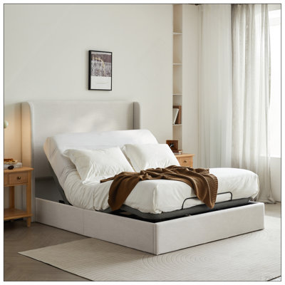 Caron 4.0 Ergonomic Queen Size Adjustable Bed Frame, Adjustable Bed Base with Head and Foot Incline, Electric Base w/Wireless Remote Control,  Massager