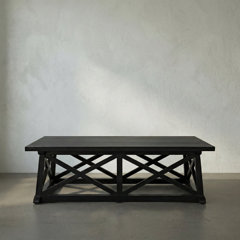 Sutton Solid Wood Coffee Table, Hand Rubbed Black