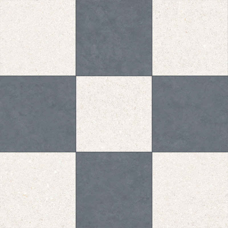 Lithos 12X12 Checkerboard Blanco And Cobalto, Blanco/Cobalto