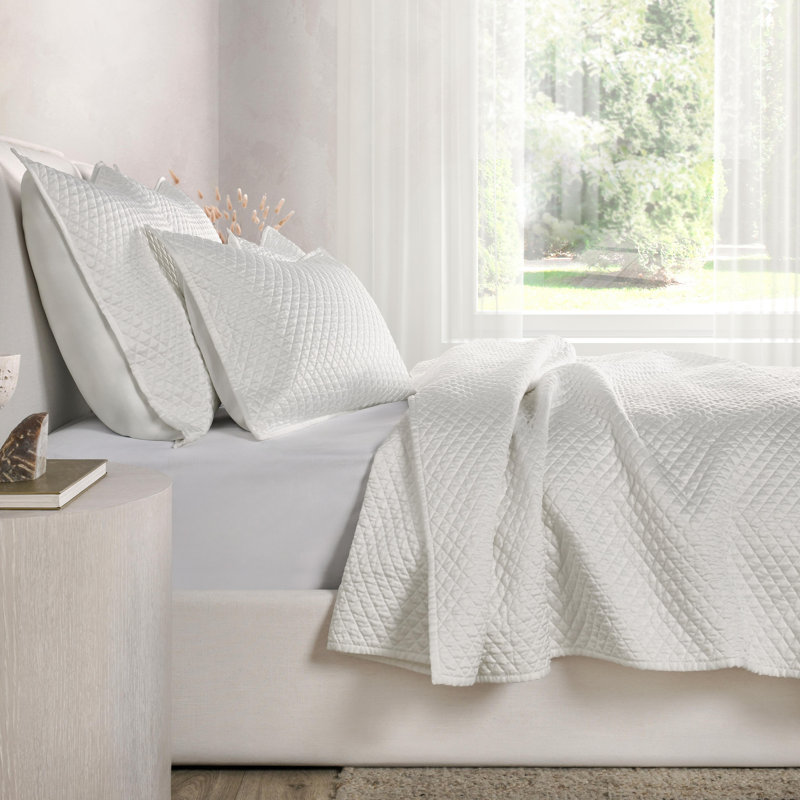 Diamond Quilt Set, White