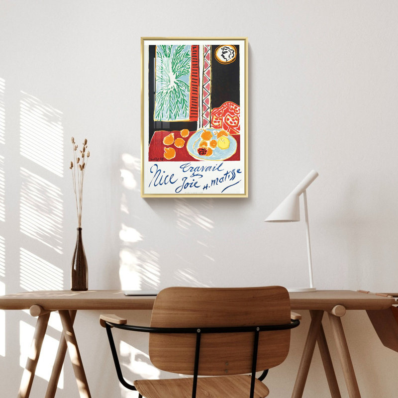Matisse, reproduction d'art, H 16 po x l 12 po x P 1,3 po, Cadre doré
