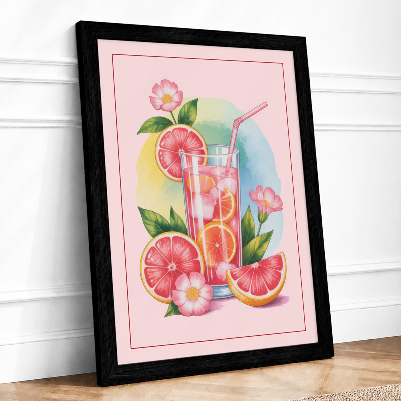 Summer Refreshment Modern - Framed Print, A1 - 84.1 x 59.4 cm, Black