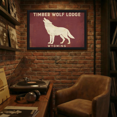 Animaux Timber Wolf Lodge, impression de signe