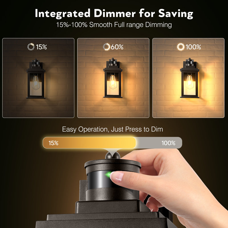 2 Pack Outdoor Lights for House, Oil Rubbed Bronze Dusk to Dawn Motion Sensor Outdoor Light, Oil Rubbed Bronze