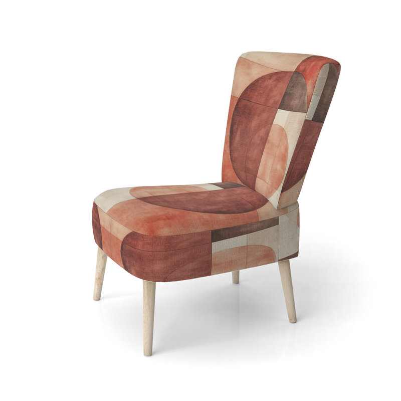 Chaise d'appoint abstraite moderne transitionnelle rembourrée - Chaise d'appoint Terracotta Balance II, Side Chair Armless
