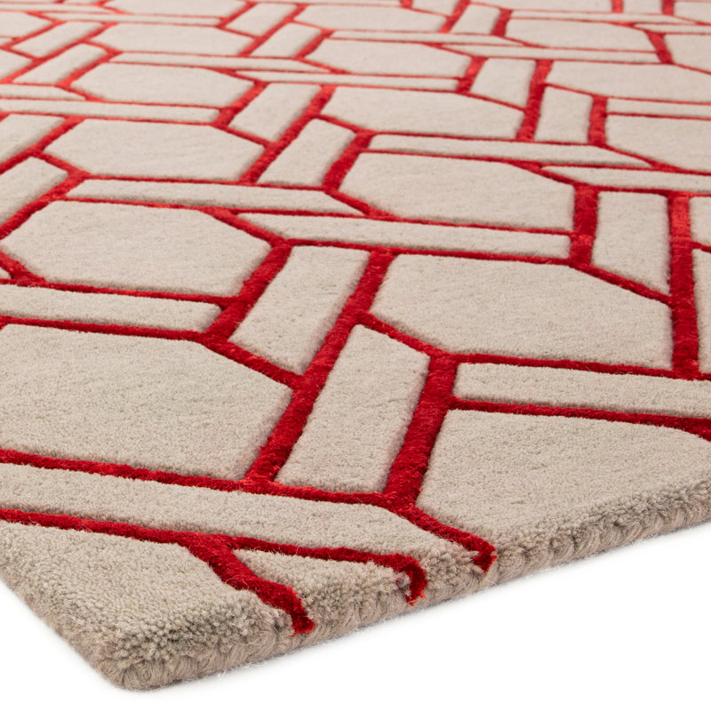 Nexus Hand Tufted Fine Red Rug, Rectangle 160 x 230cm
