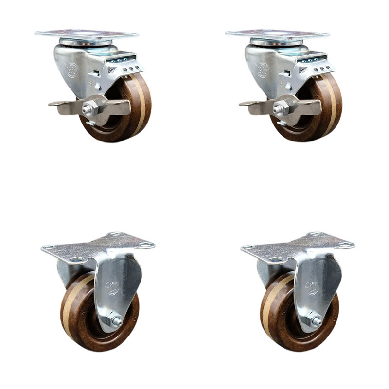 4 Piece Phenolic Caster Set
