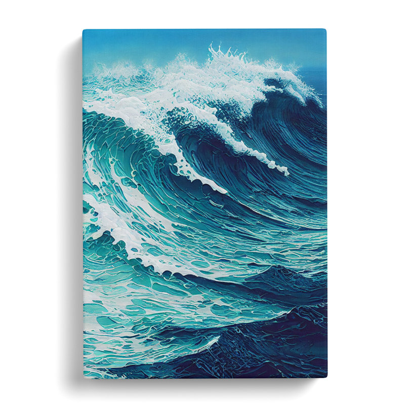 Seascape Painting Hydrodipped - Wrapped Canvas, 60cm H x 40cm W x 3cm D