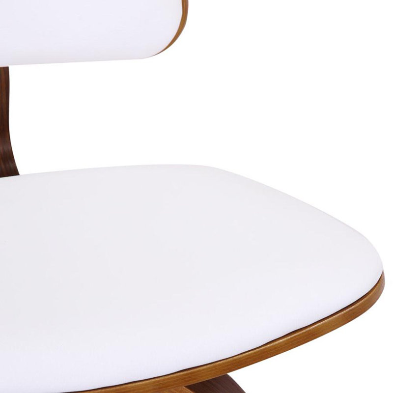 Benelli Mid-Century 26" Counter Stool With Swivel, White