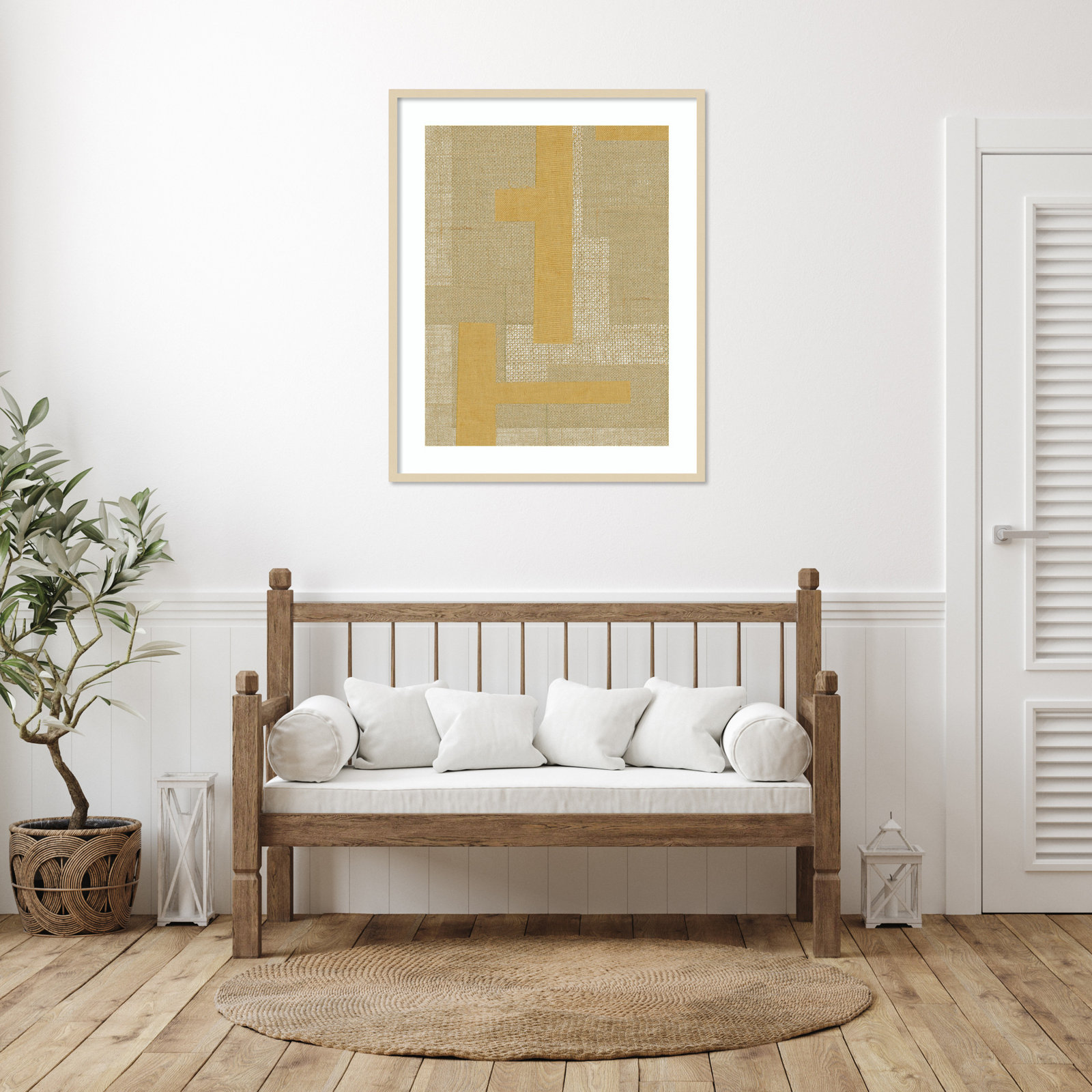 Fabric Pattern Collage No. 4 Print, Brown, 41" H x 33" W