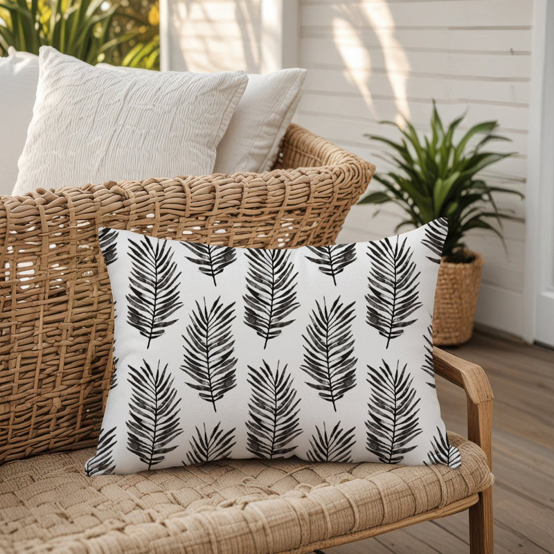 Outdoor Rectangular Pillow Cover & Insert, Black