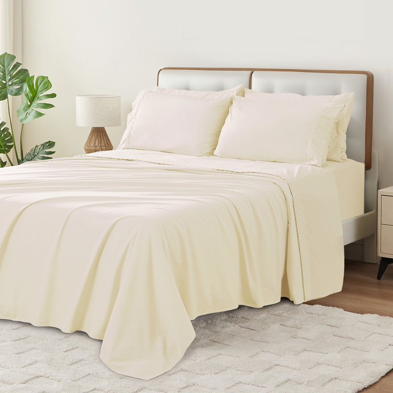 Ensemble de draps pour lit simple 6 pièces, Beige
