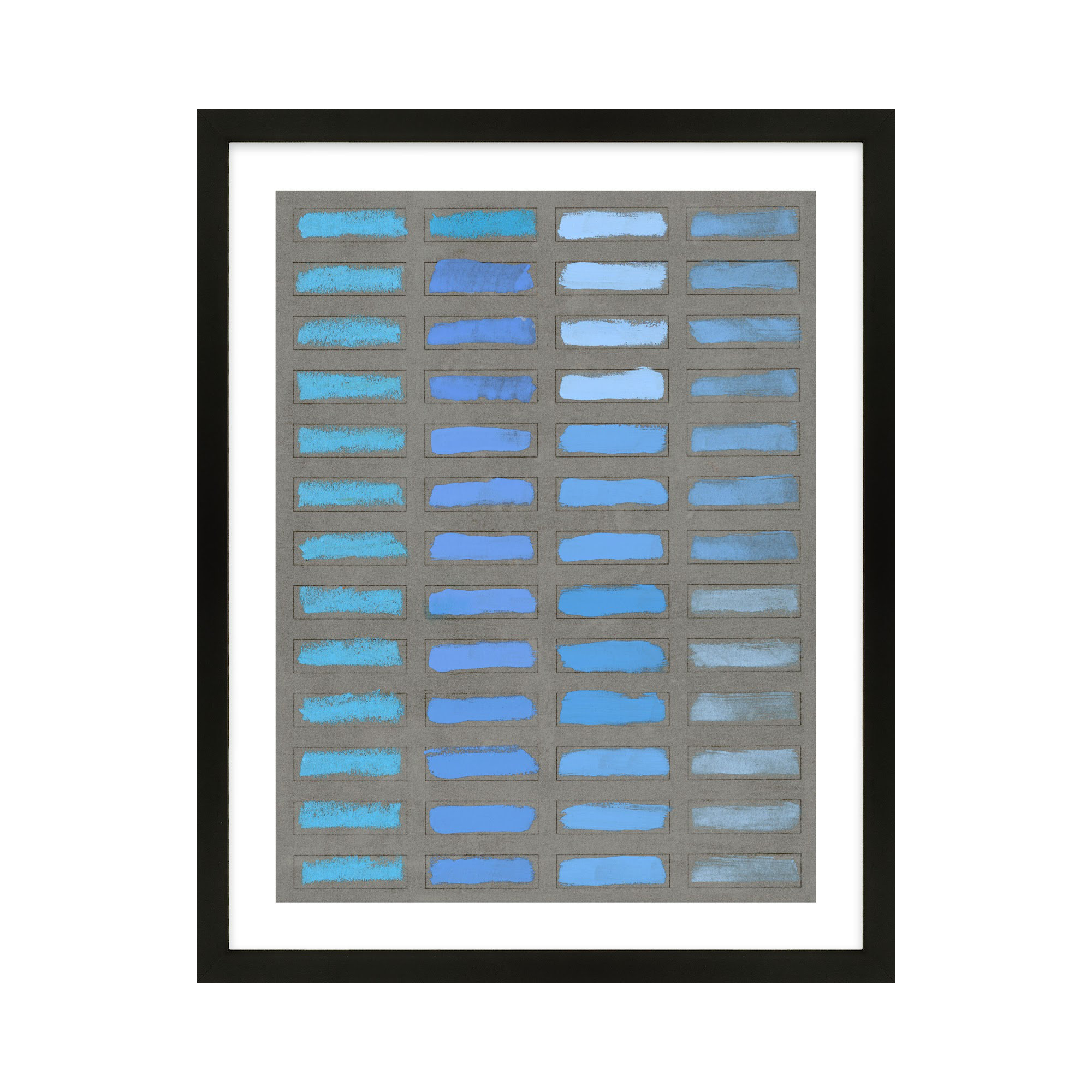 The Blues 1 by Jacques Pilon, Black Framed, 25" H x 20" W x 1.25" D